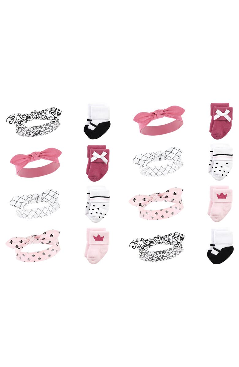 Hudson Baby 16Pc Soft Headband and Socks Giftset, Main, color, Princess