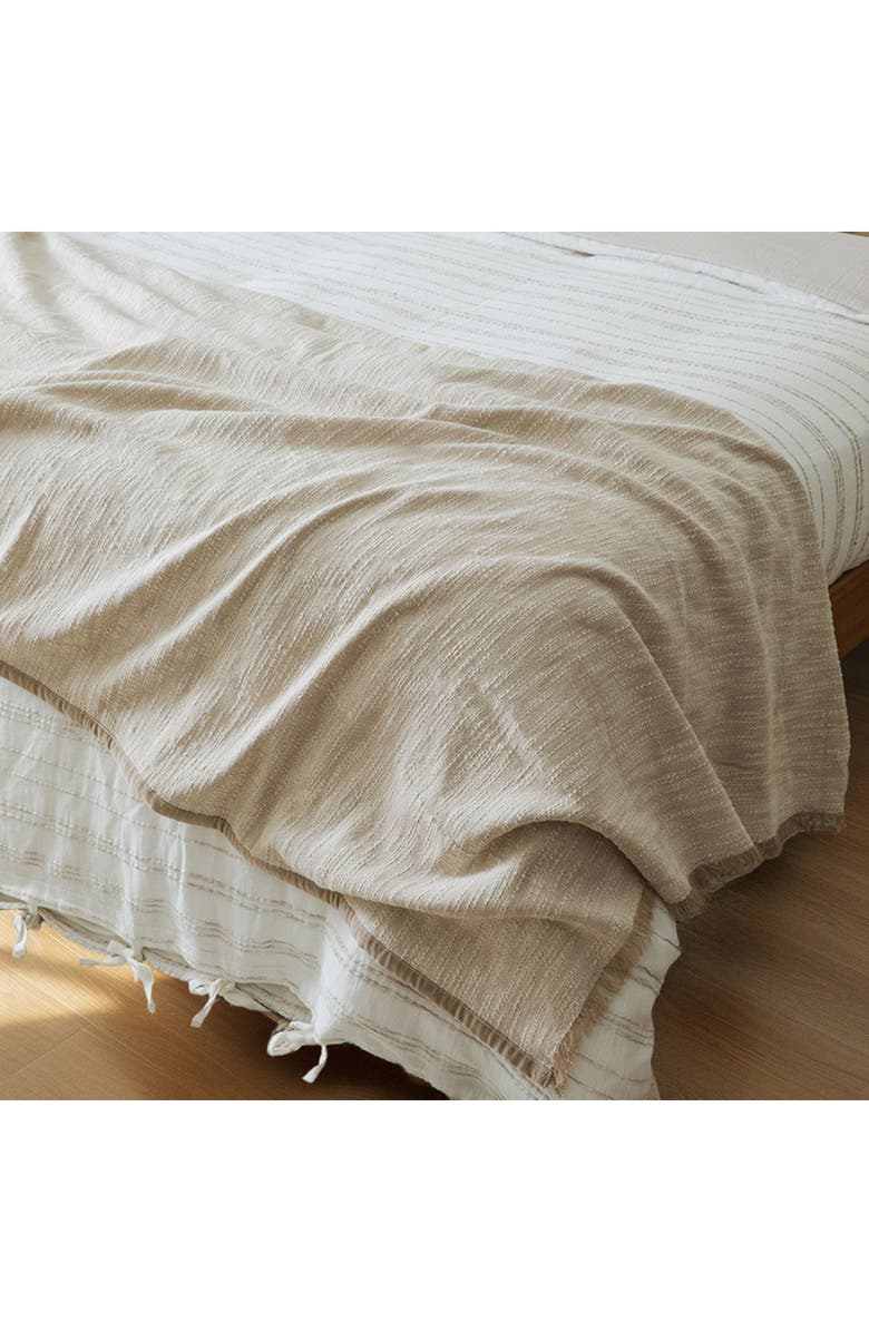 Crane Air Tranquil Weave Throw Blanket, Alternate, color, Oatmeal