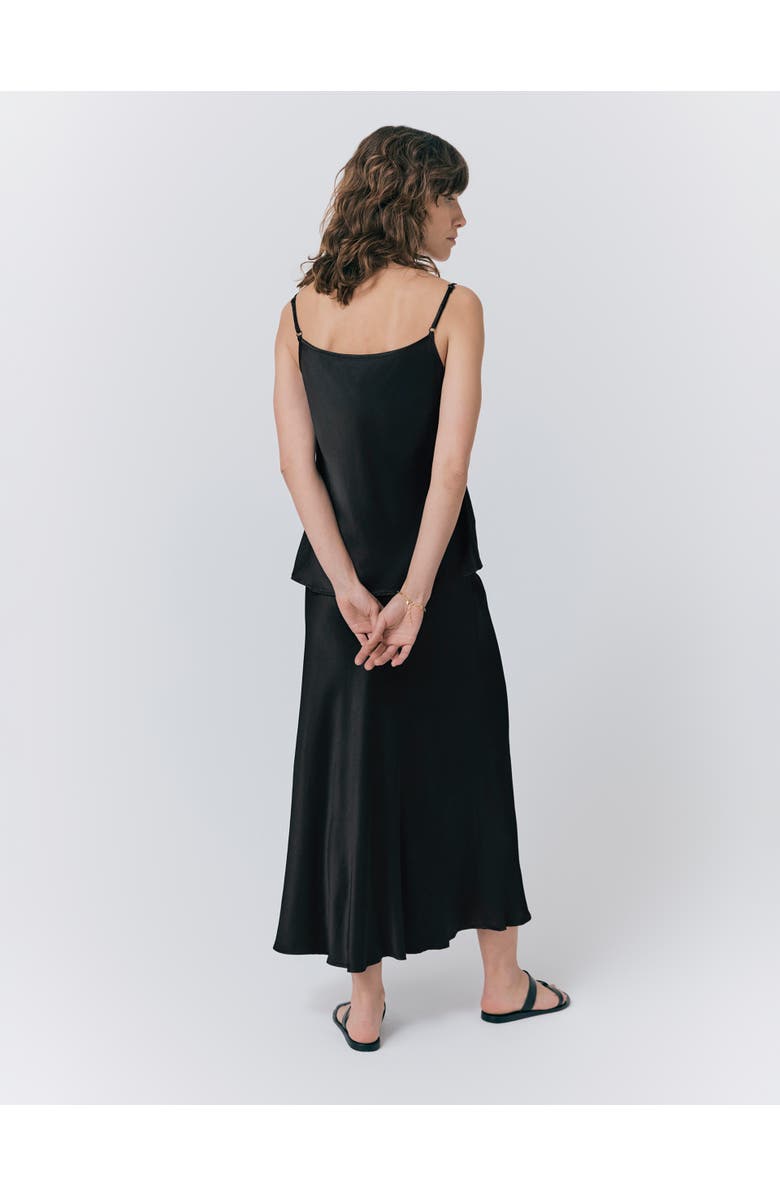 Ghost London Luna Satin Slip Skirt, Alternate, color, Black