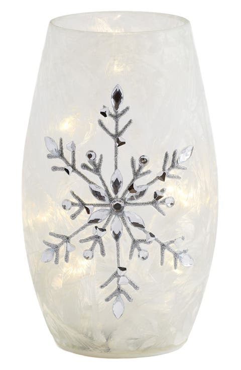 7.2-Inch Snowflake Luminaria Vase