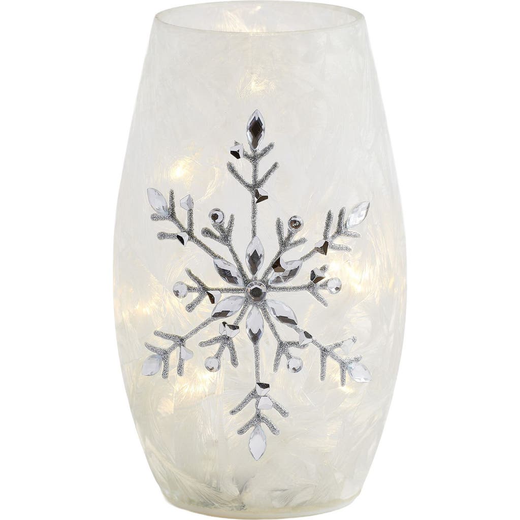 Home Essentials And Beyond 7.2-inch Snowflake Luminaria Vase In Multi