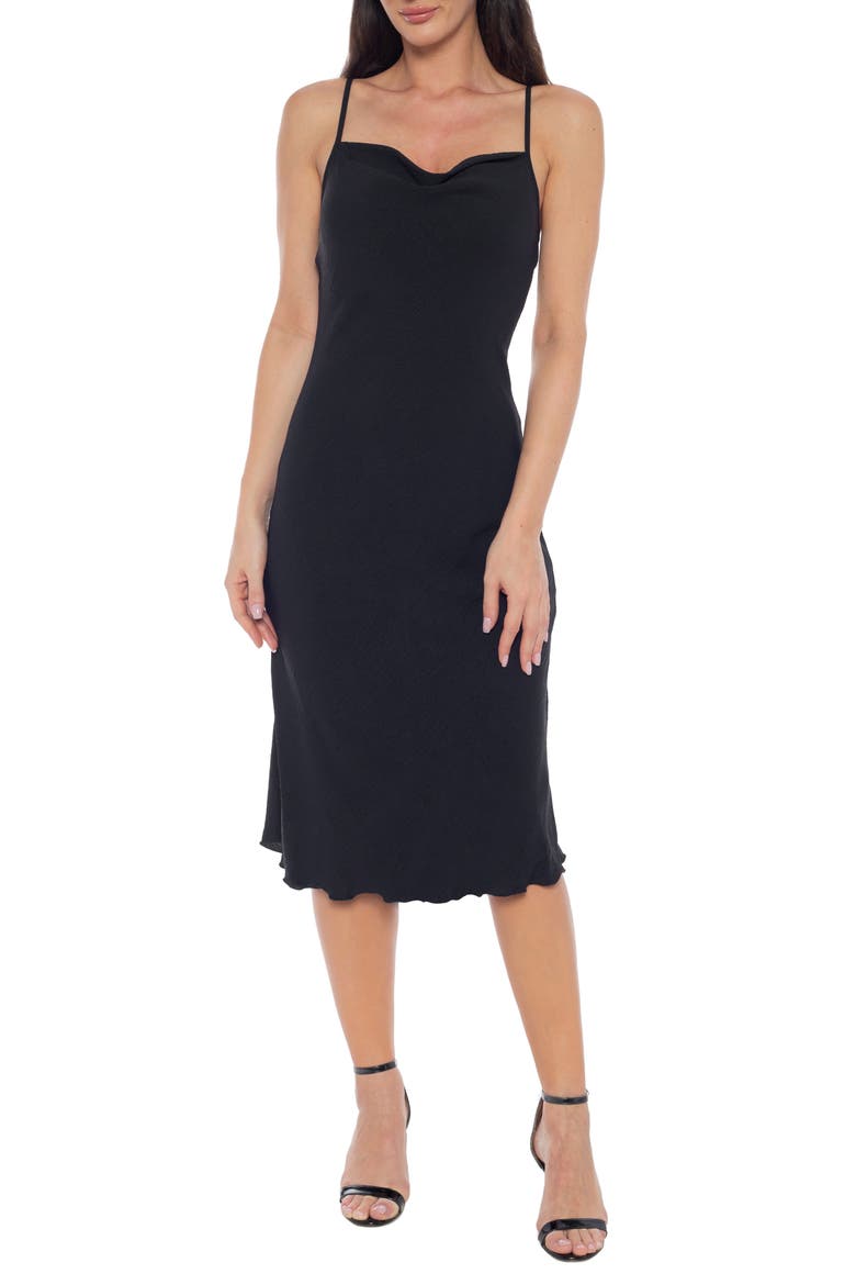 Airflow Midi Dress, Main, color, BLACK