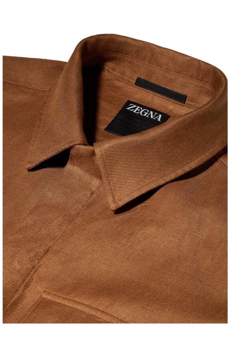 Double Layer Linen Twill Overshirt, Alternate, color, VICUNA