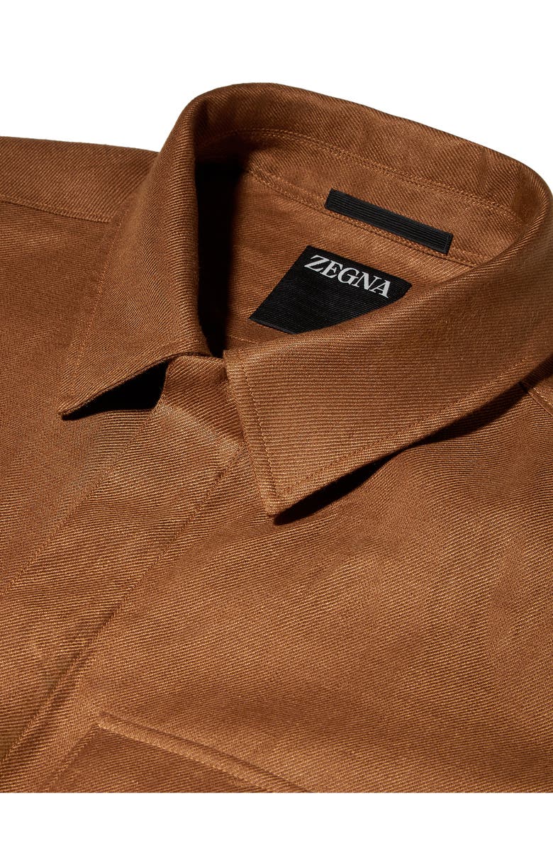 ZEGNA Double Layer Linen Twill Overshirt, Alternate, color, 