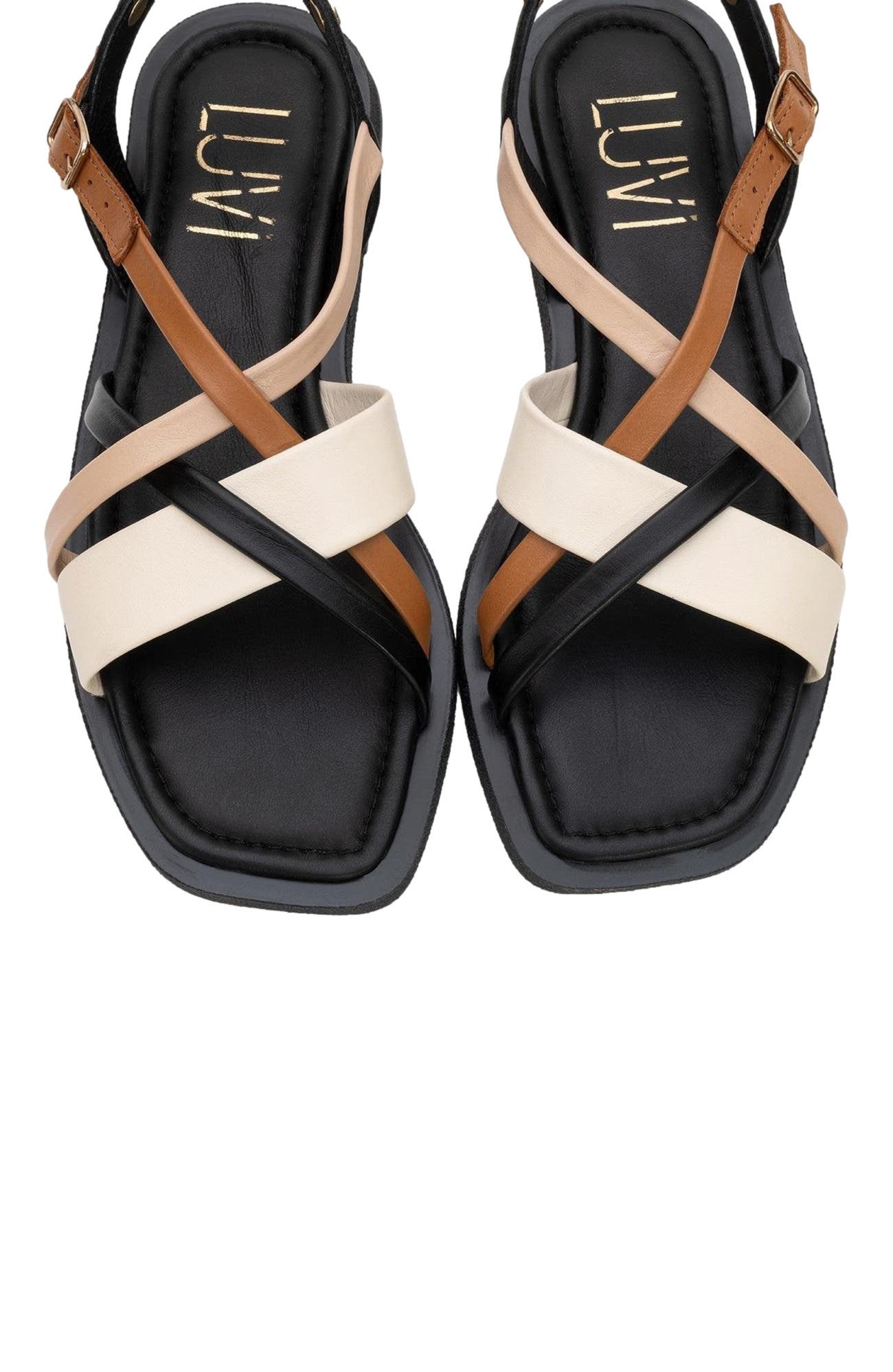 Forever 
Always Shoes Rouse Leather Sandal, Alternate, color, Black Leather