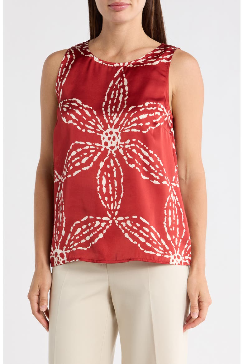 Floral Print Shell Tank, Main, color, RIO RED
