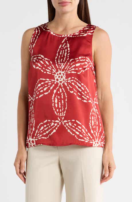 Halogen® Floral Print Shell Tank