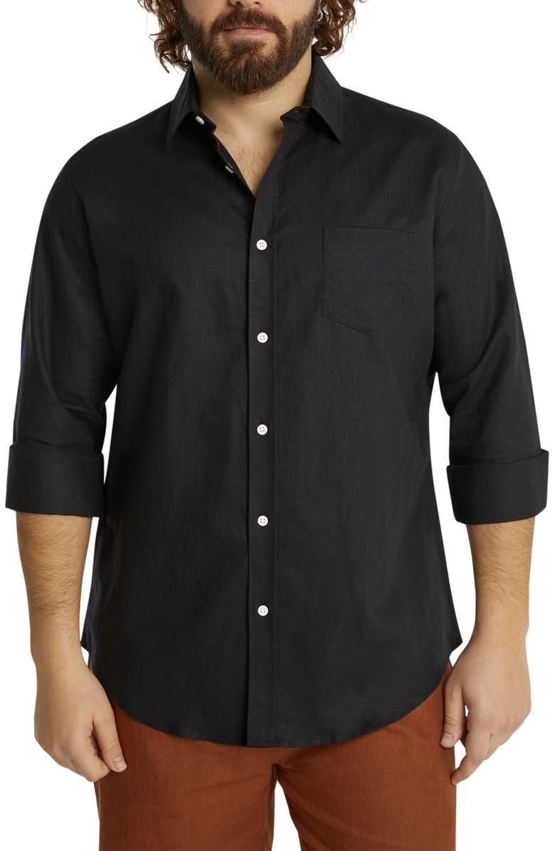 Johnny Bigg Anders Linen Blend Button-Up Shirt, Main, color,