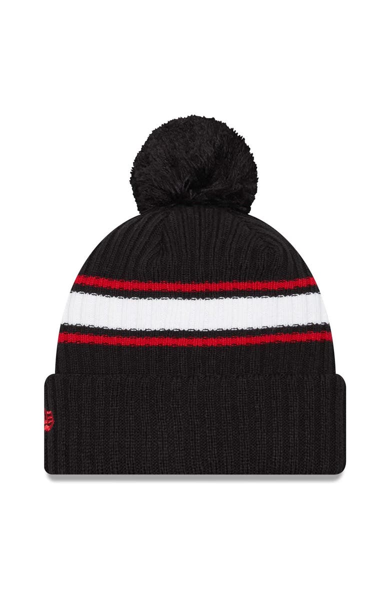 New Era Men's New Era Black USMNT Fold Cuffed Knit Hat with Pom, Alternate, color, Navy