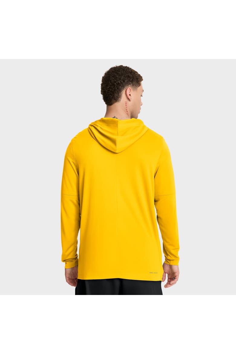 Men's Jordan Brand Maize Michigan Wolverines 2025 Sideline Performance Long Sleeve Hoodie T-Shirt, Alternate, color, Maize