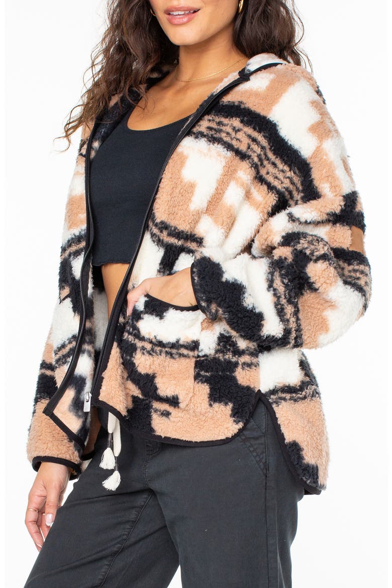 Morning Mist Hooded Fleece Jacket, Alternate, color, WARM TAUPE