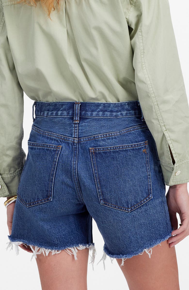 Madewell The Brynn Long Cutoff Denim Shorts, Alternate, color, Polacheck Wash