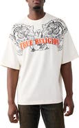 True Religion Tiger Logo Oversize Cotton Graphic T-Shirt