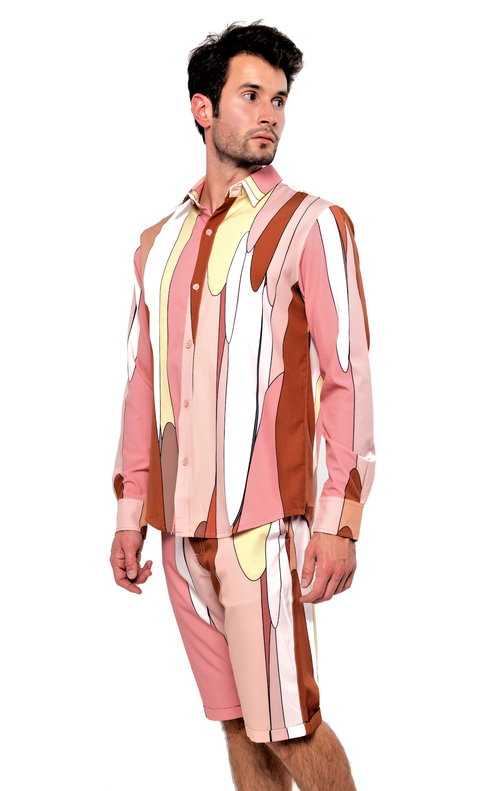 Dai Moda Retro Drip Long Sleeve Shirt