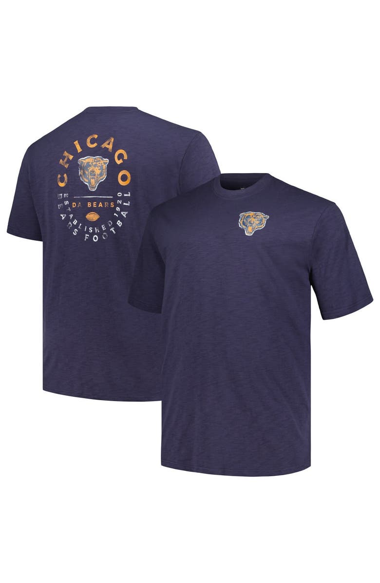 PROFILE Men's Profile Navy Chicago Bears Big & Tall Two-Hit Throwback T-Shirt, Alternate, color, 
