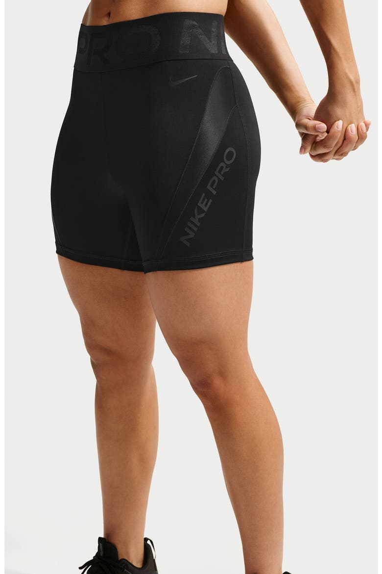 Pro Performance Mid Thigh Shorts, Alternate, color, BLACK/ BLACK