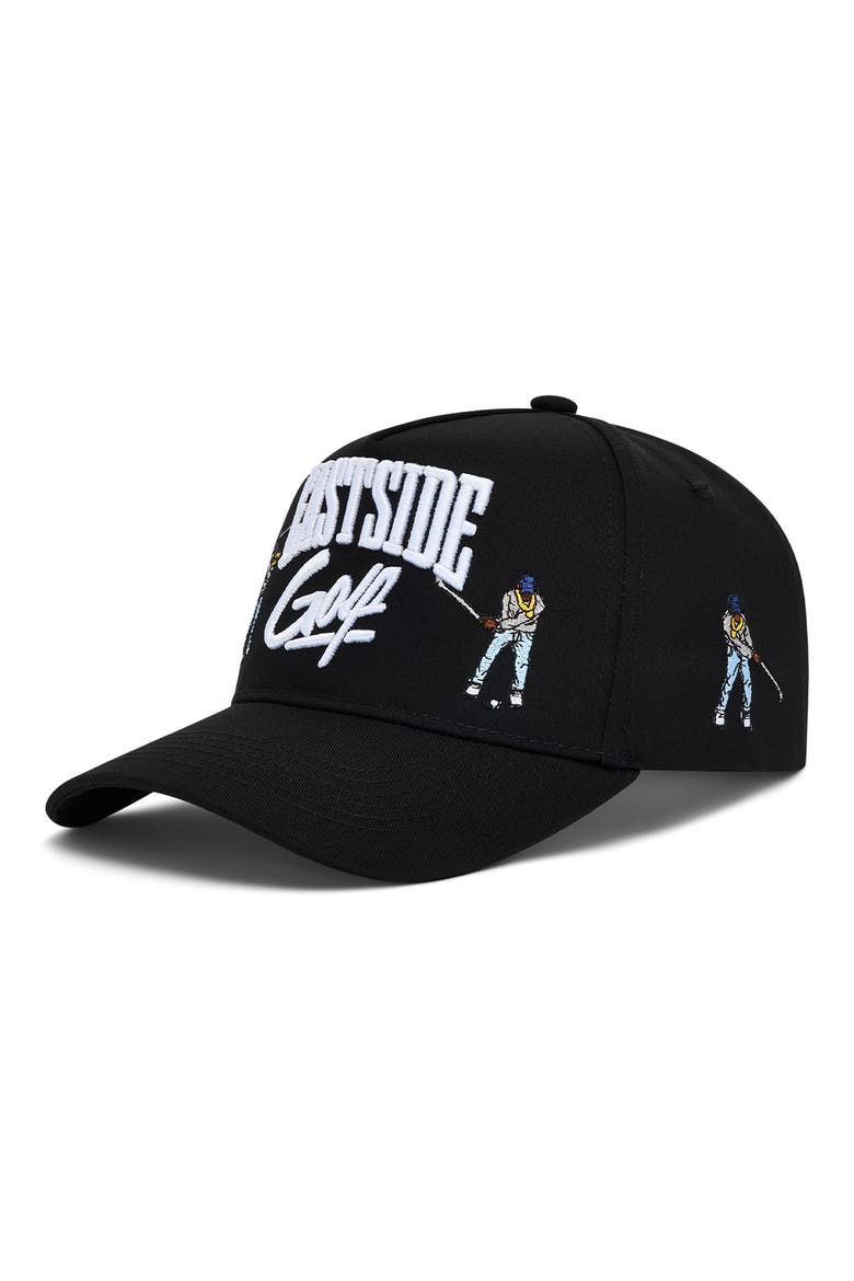 Sequence Embroidered Snapback Hat, Alternate, color, BLACK
