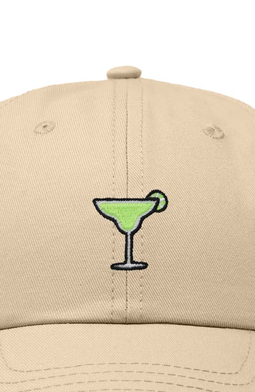 Dalix Margarita Embroidered Dad Hat In Khaki