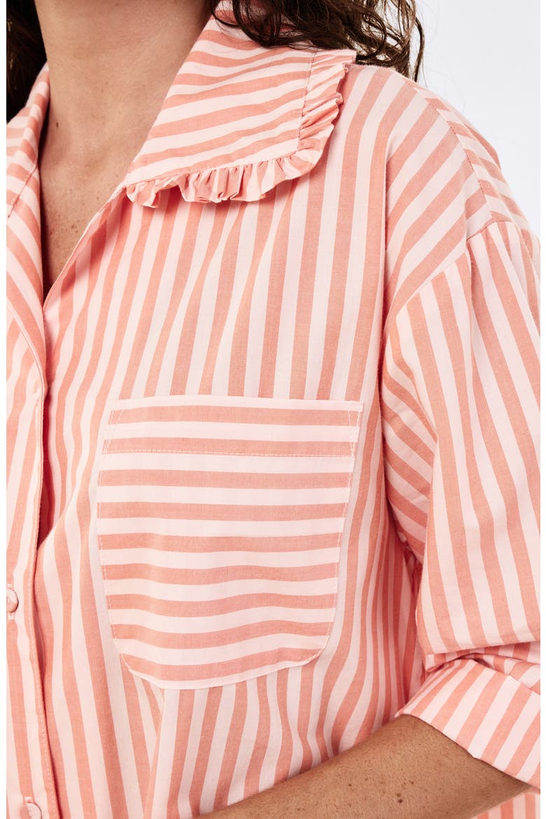 Butterscotch Stripe Cotton Nightshirt, Alternate, color, BUTTERSCOTCH