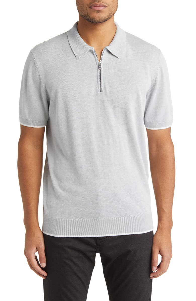BOSS Ganzo Linen & Viscose Sweater Polo, Main, color, 