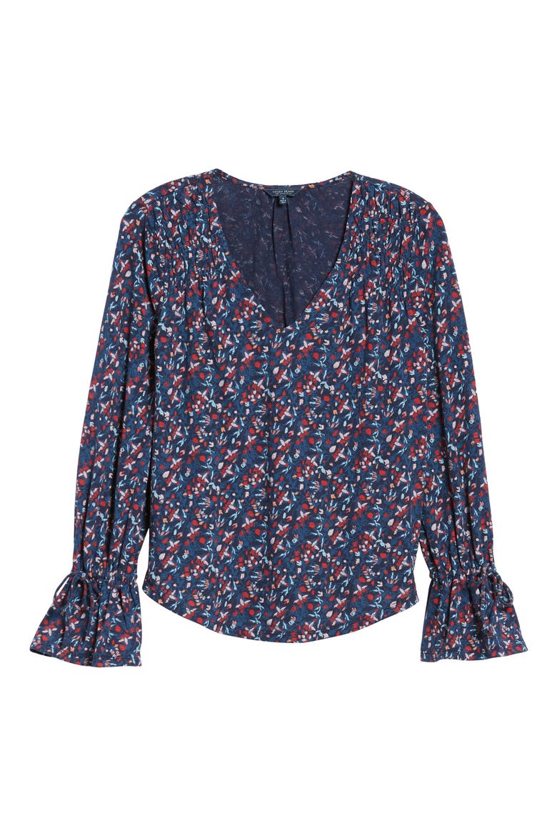 Tie Sleeve Blouse, Alternate, color, BLUE MULTI