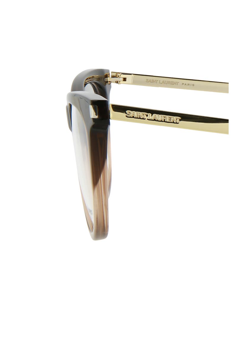 Fashion 52mm Cat Eye Optical Glasses, Alternate, color, BROWN GOLD TRANSPARENT