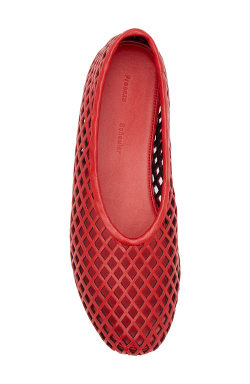 Proenza Schouler Tee Perforated Leather Ballerina Flats In Red