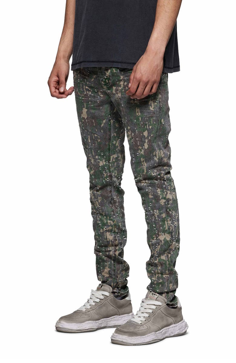 PURPLE BRAND Militaire Buckshot Camo Skinny Jeans, Alternate, color, Aop