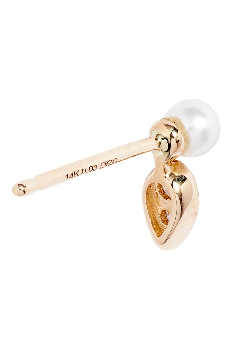 Pearl Ivy Petal Stud Earrings, Alternate, color, YELLOW GOLD