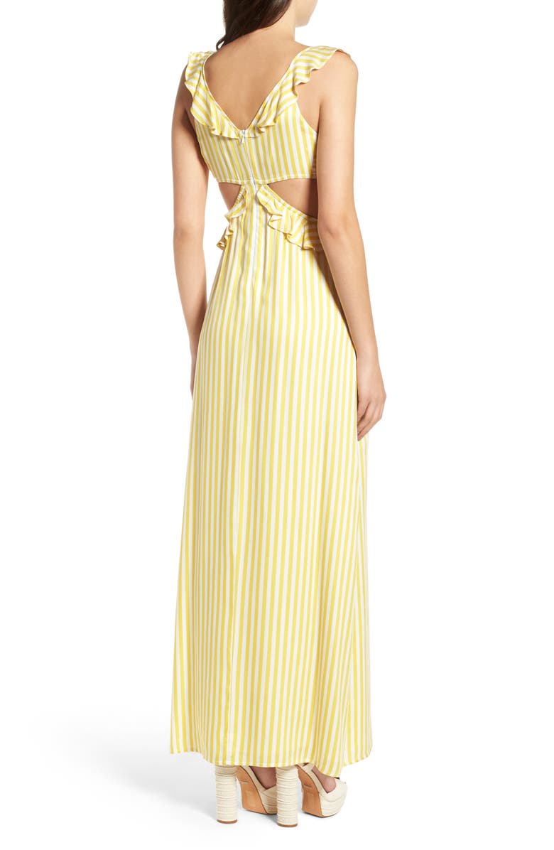 4SI3NNA Cutout Ruffle Maxi Dres, Alternate, color, 