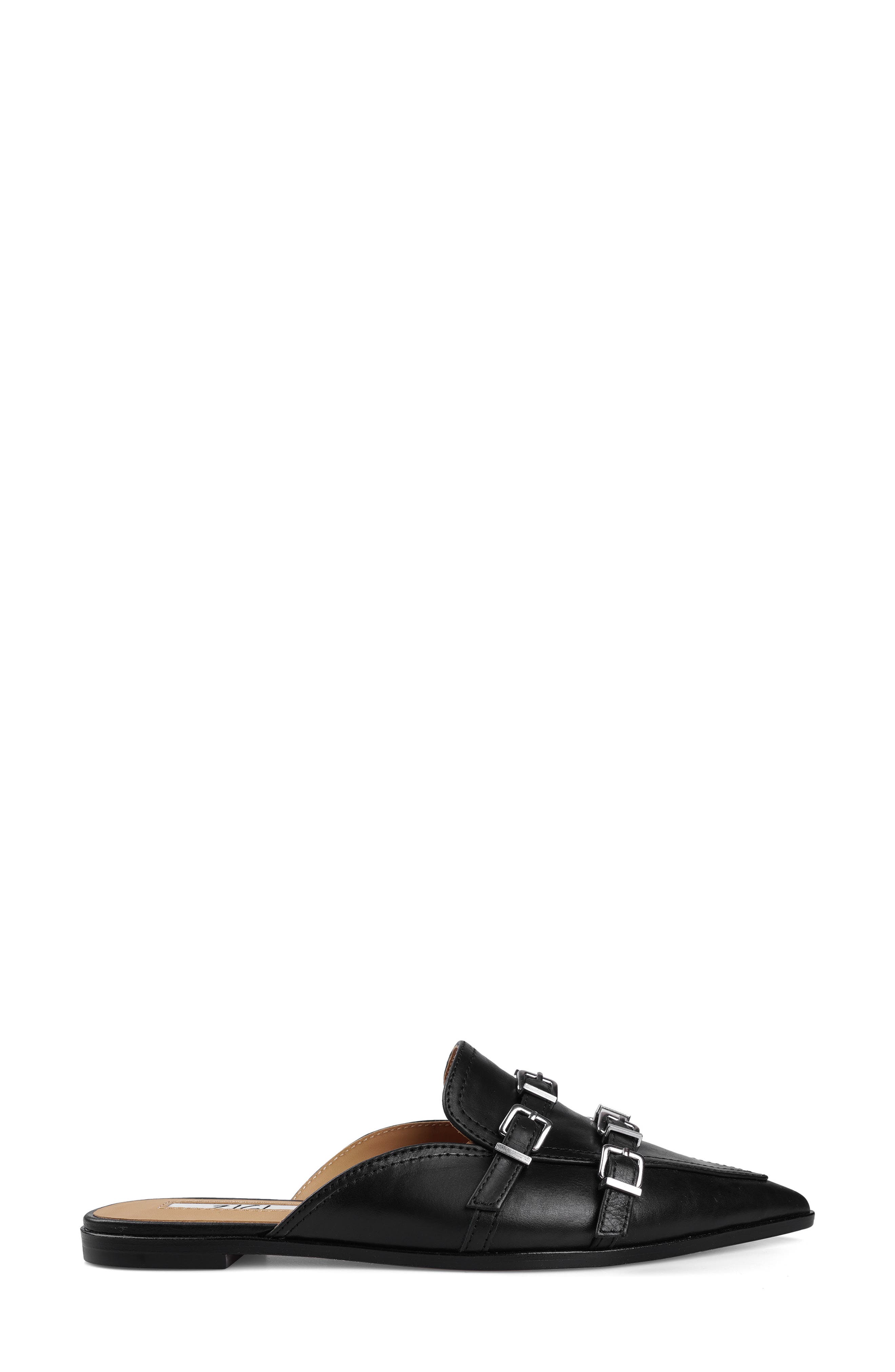 ZIGI Roussih Pointed Toe Mule, Alternate, color, Black Leather