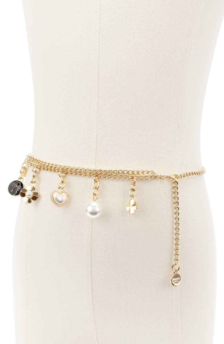 Kate Spade New York multicharm chain belt, Alternate, color, Polished Gold