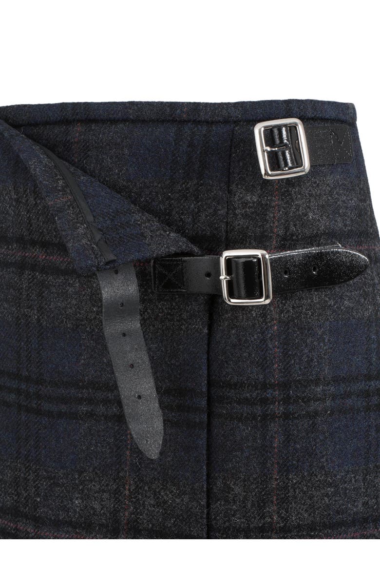 Midi Celt Kilt Plaid Skirt, Alternate, color, NAVY CHARCOAL TARTAN