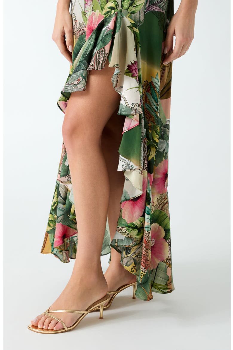 Tracie Tropical Print High-Low Dress, Alternate, color, GREEN MULTI