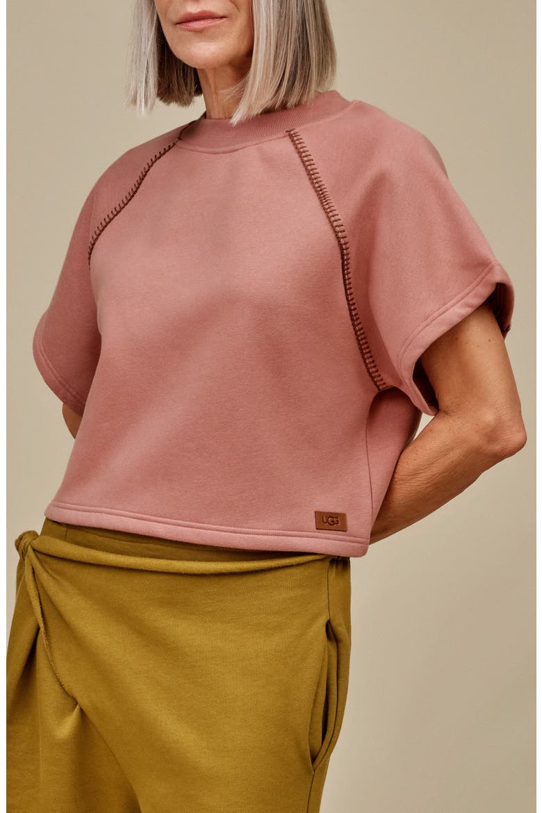 Classic Short Sleeve Crewneck Sweatshirt, Alternate, color, PINK DAWN