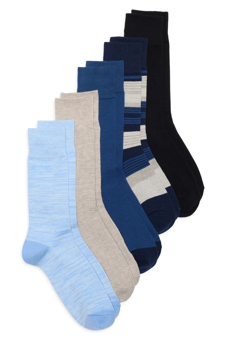 5-Pack Assorted Dress Socks, Main, color, NAVY STILL STRIPES