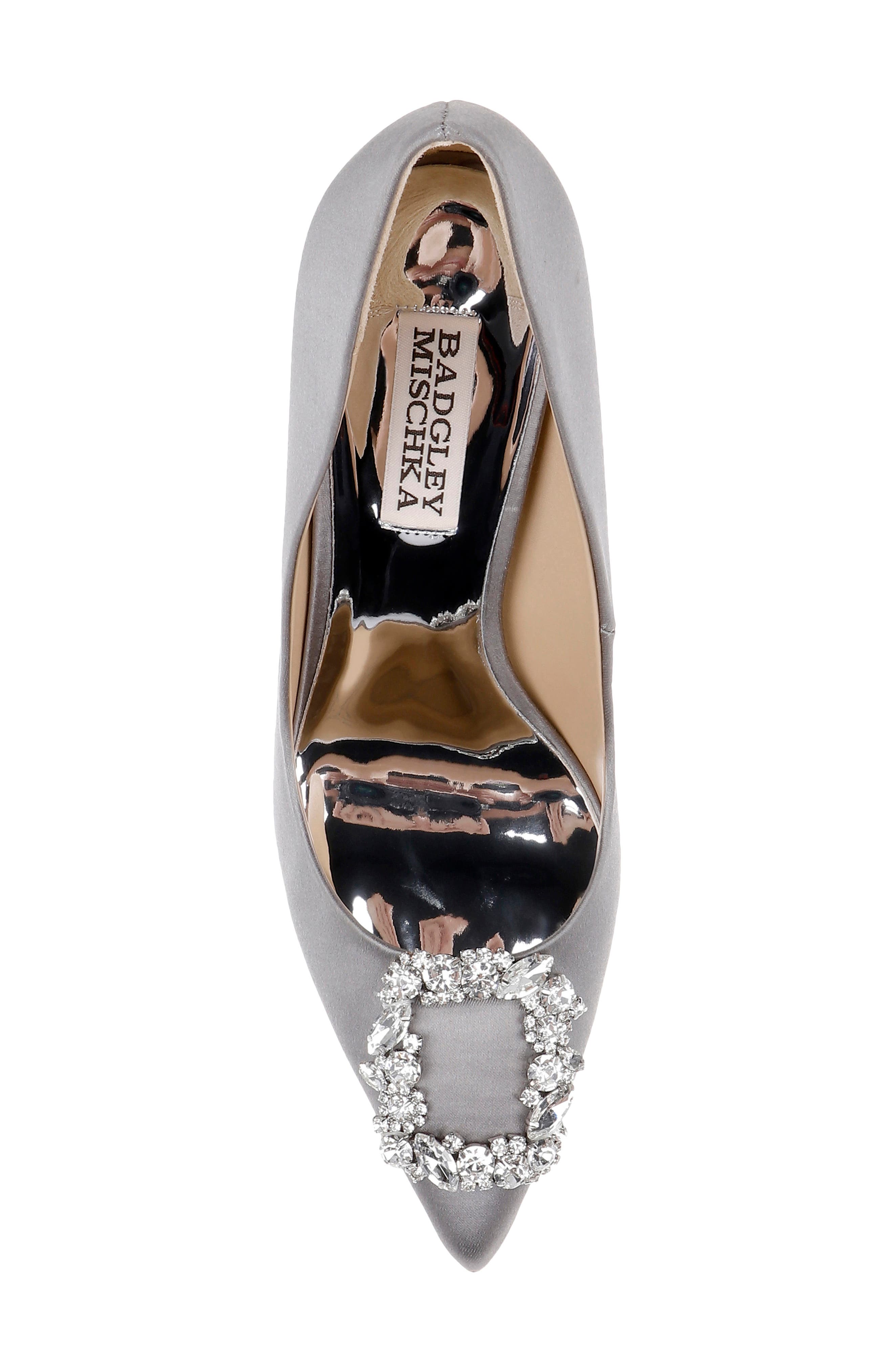 Collection Cher Crystal Embellished Pump, Alternate, color, GREY SATIN