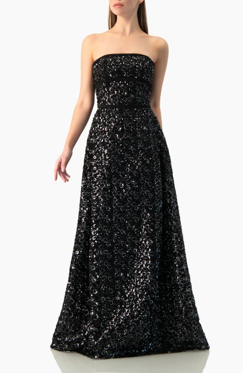 Strapless Sequin A-Line Ballgown