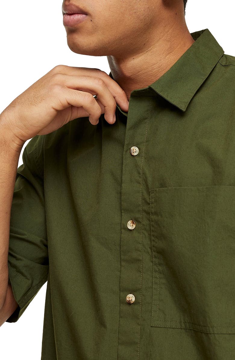 Topman Oversize Short Sleeve Button-Up Shirt, Alternate, color, 