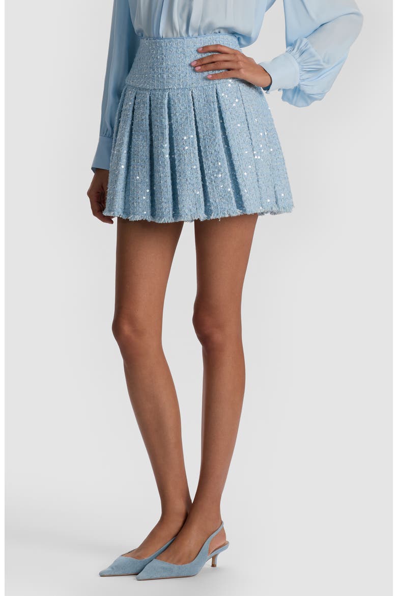 Emilie Box Pleat Miniskirt, Alternate, color, CAROLINA BLUE