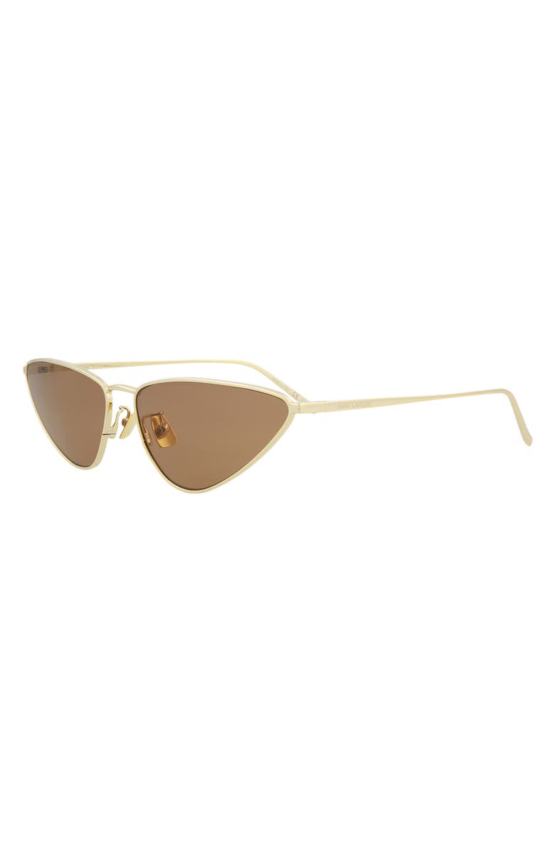 Saint Laurent 63mm Cat Eye Sunglasses, Alternate, color, Gold Gold Brown