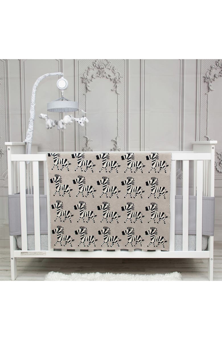 PARKLAND COLLECTION Zara Transitional Grey Knitted 32" x 40" Baby Blanket, Main, color, Gray