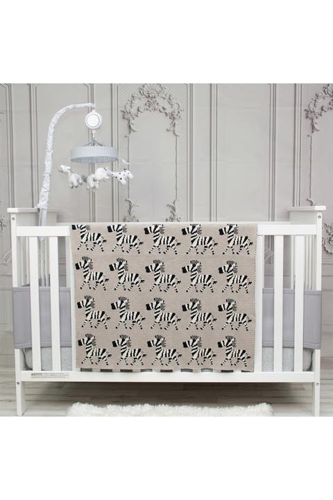 Zara Transitional Grey Knitted 32" x 40" Baby Blanket