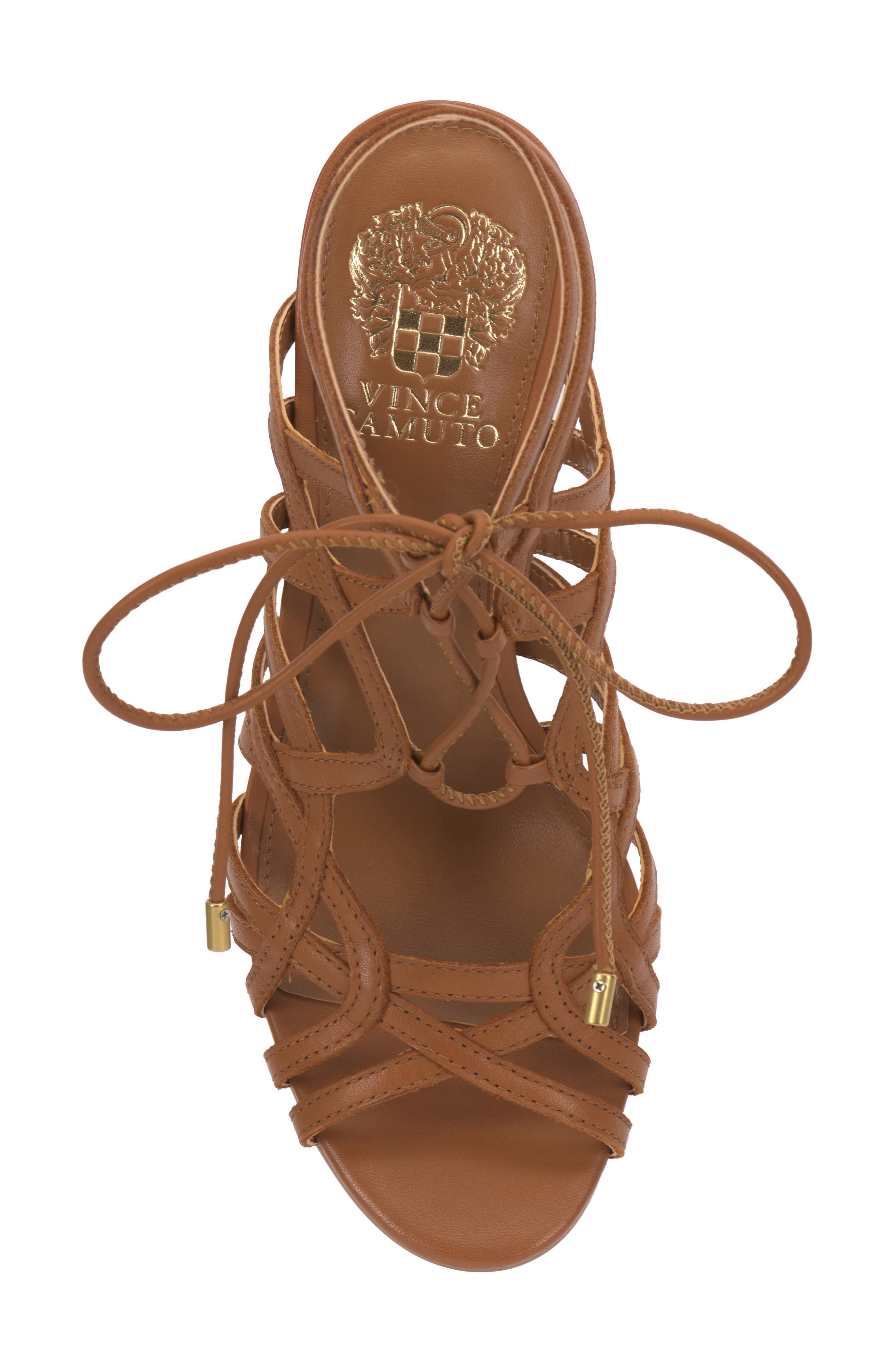 Vince Camuto Tilly Ankle Wrap Sandal, Alternate, color, Golden Walnut