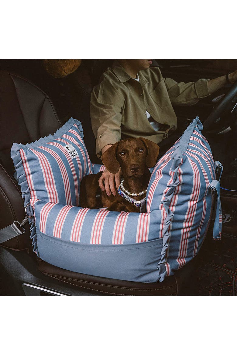 Vintage Lace Stripe Travel Safety Dog Car Seat Bed, Alternate, color, Lace Stripe
