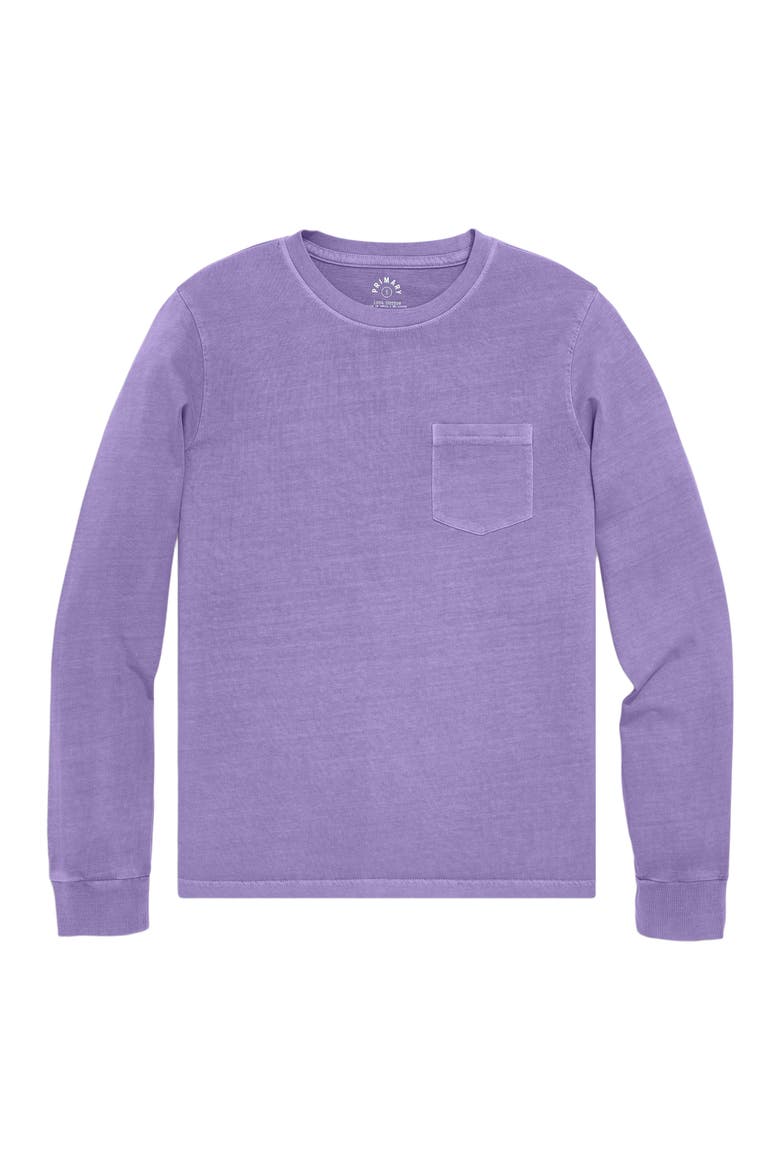 Unisex Fit Long Sleeve Garment Dyed Pocket Tee, Alternate, color, Iris