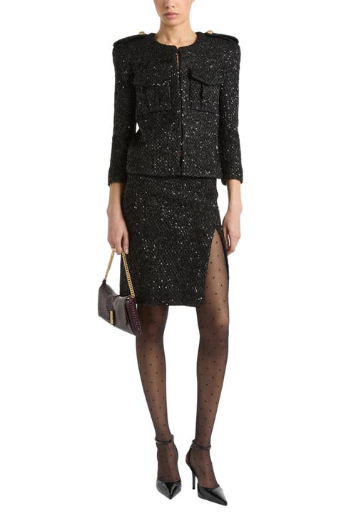 Sequinned Tweed Jacket