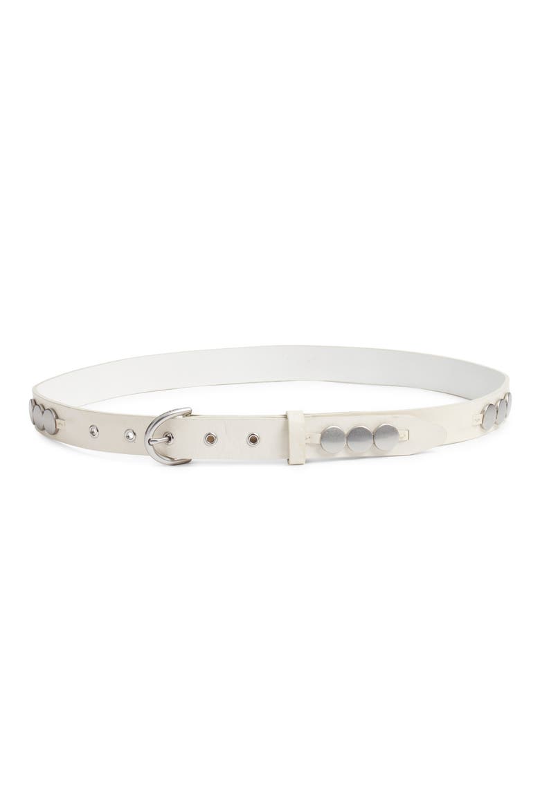 Luna Leather Belt, Main, color, ANTIQUE WHITE