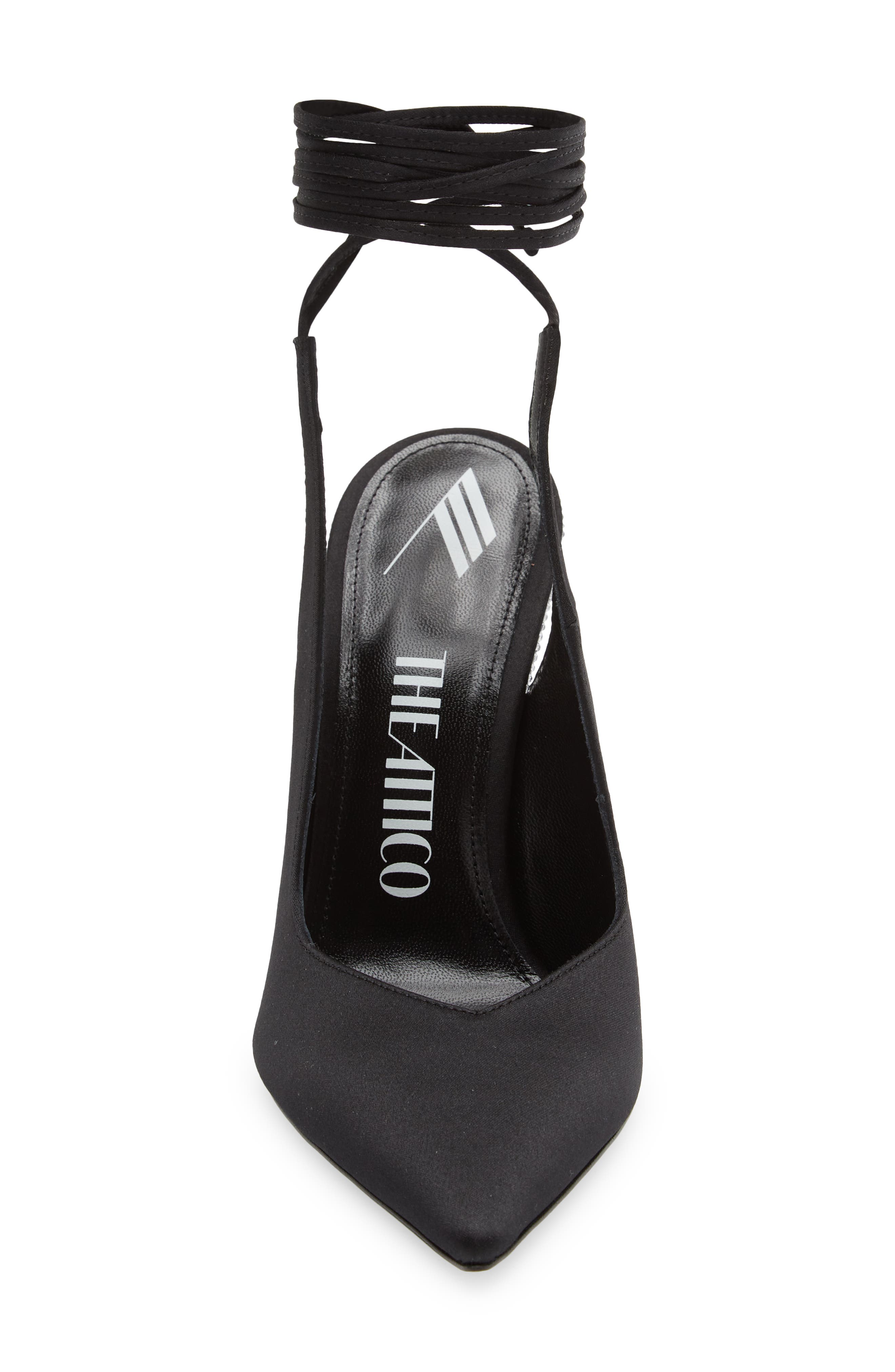The Attico Ankle Tie Pointed Toe Slingback Pump, Alternate, color, 