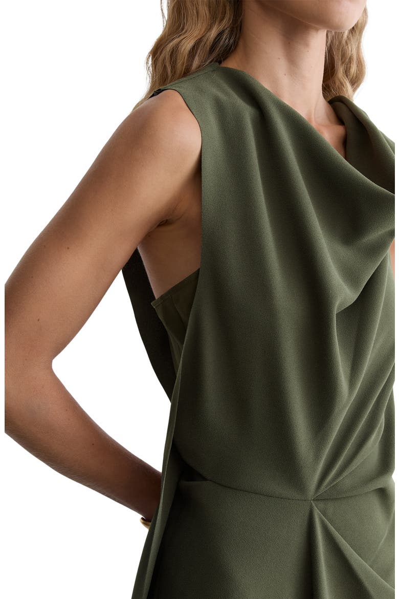 Dorota Drape Detail High-Low Dress, Alternate, color, KHAKI GREEN